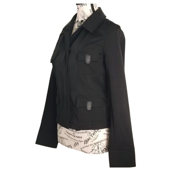 🇫🇷 Y2K Black Military Jacket Size Small - Picture 6 of 9